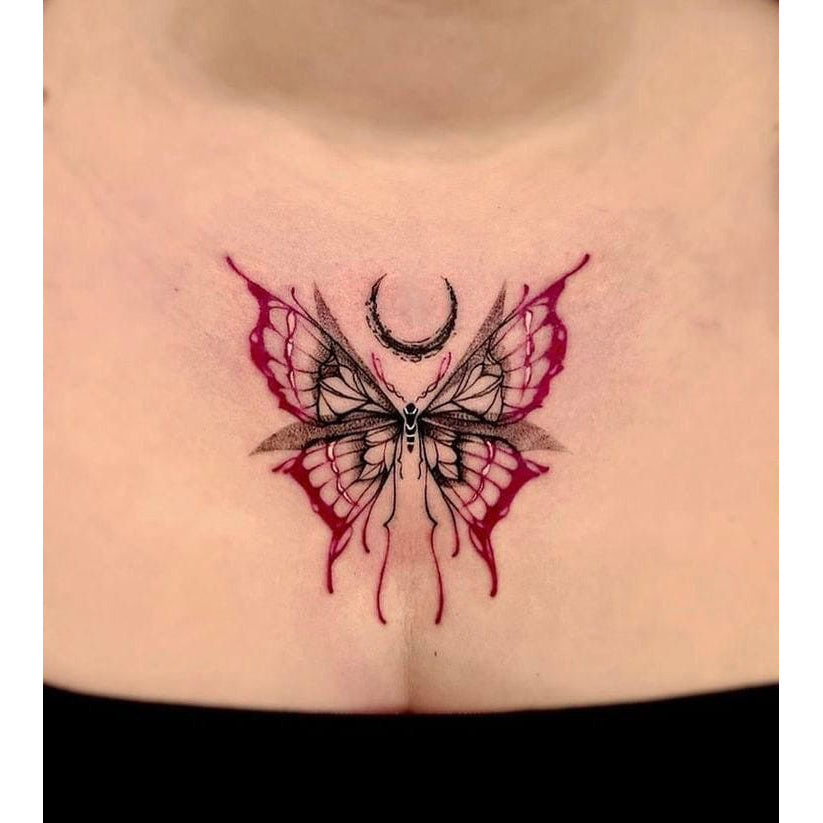 Red Butterfly Temporary Tattoo