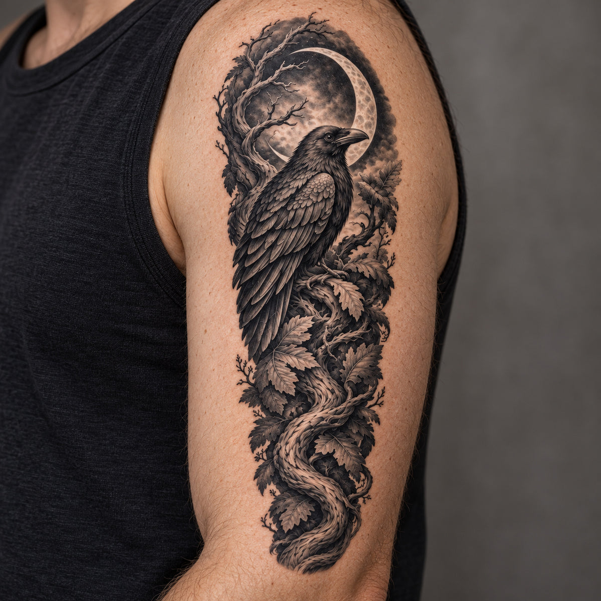 Raven Temporary Tattoo