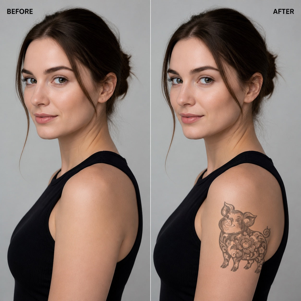 Chinese Zodiac Pig Symbol Temporary Tattoo (Superink Lab)