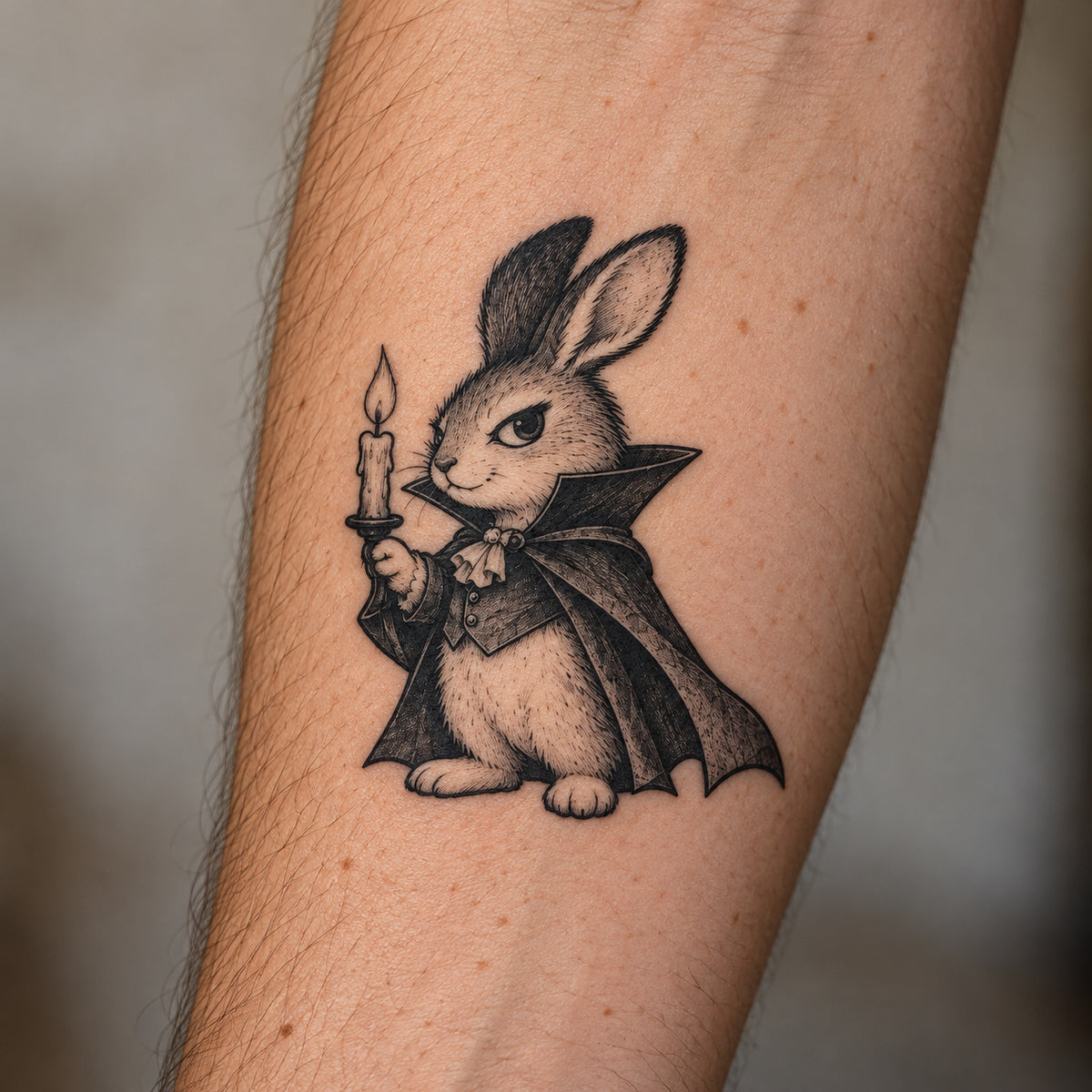 Vampire Rabbit Temporary Tattoo