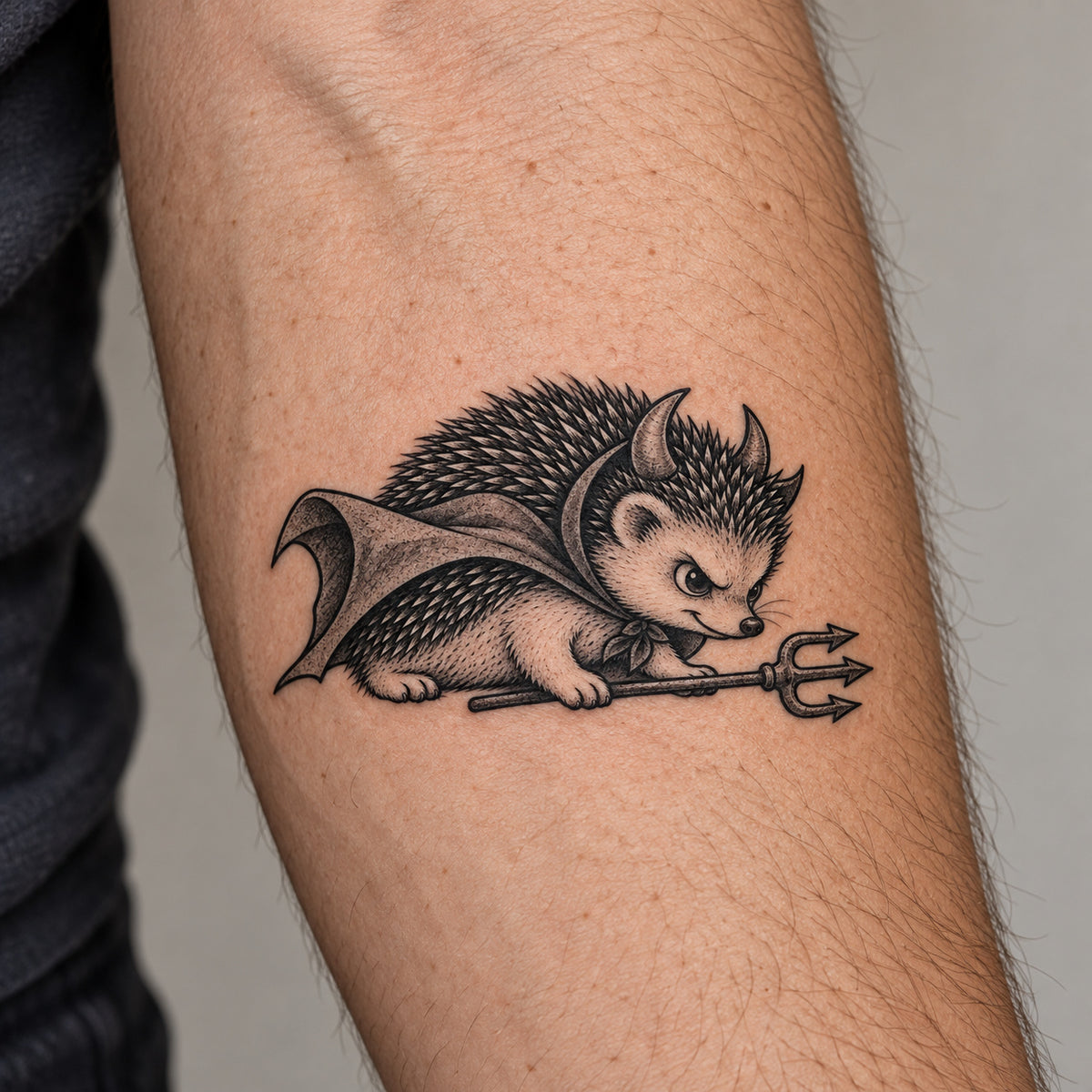 Devil Hedgehog Temporary Tattoo Design