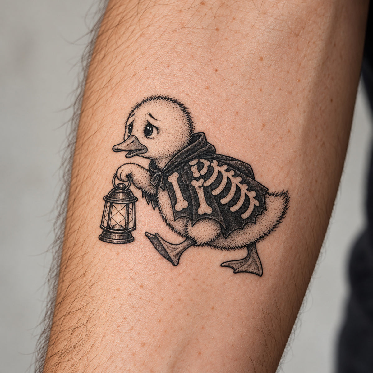 Skeleton Duckling Temporary Tattoo