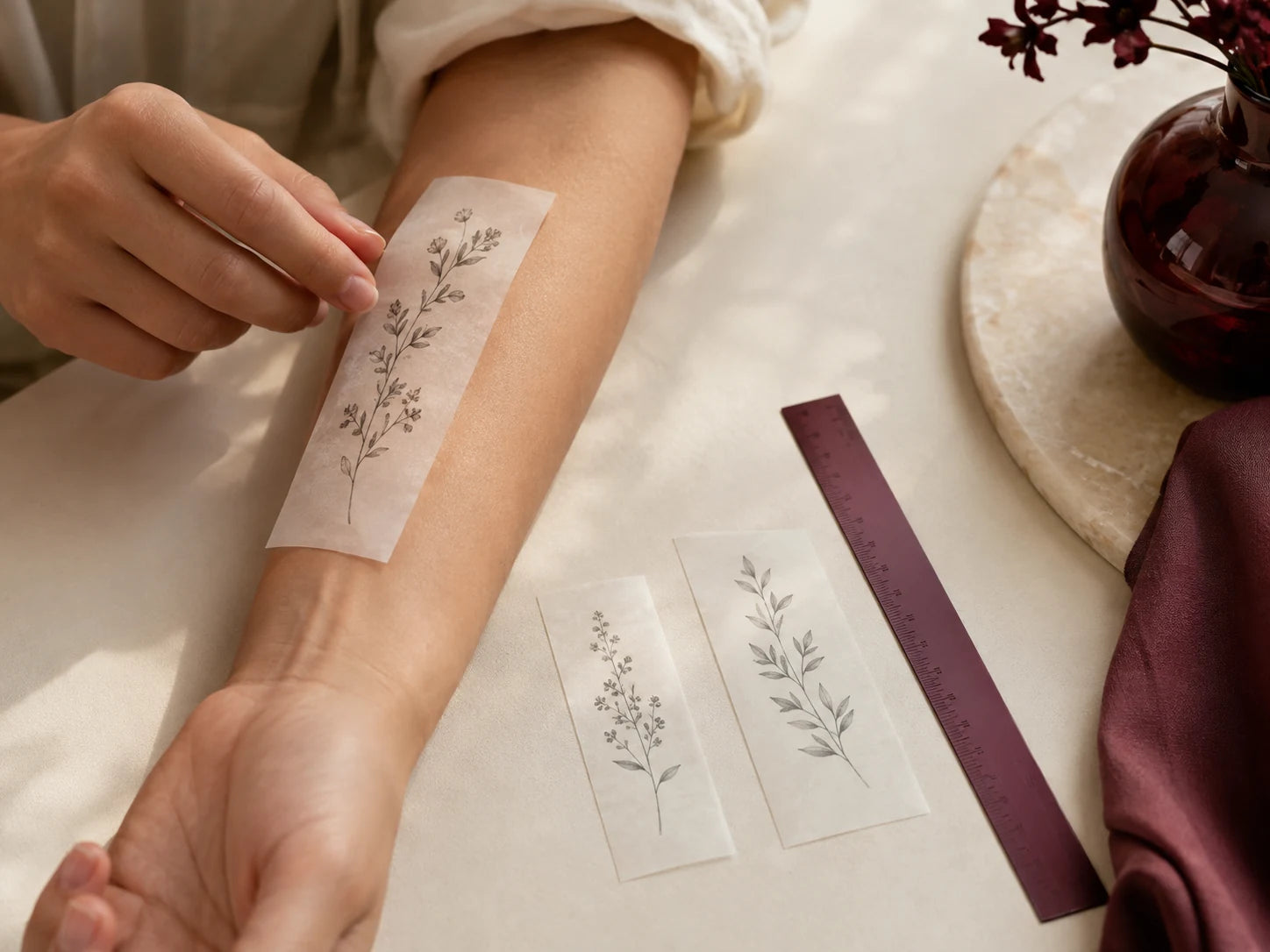 Previewing tattoo scale and placement