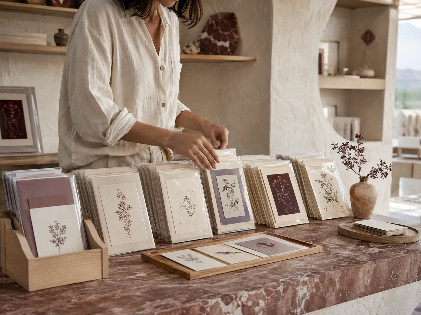 A premium temporary tattoo collection in a retail display