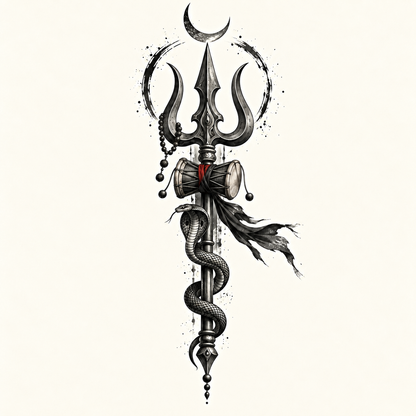 Trishula Damru Temporary Tattoo
