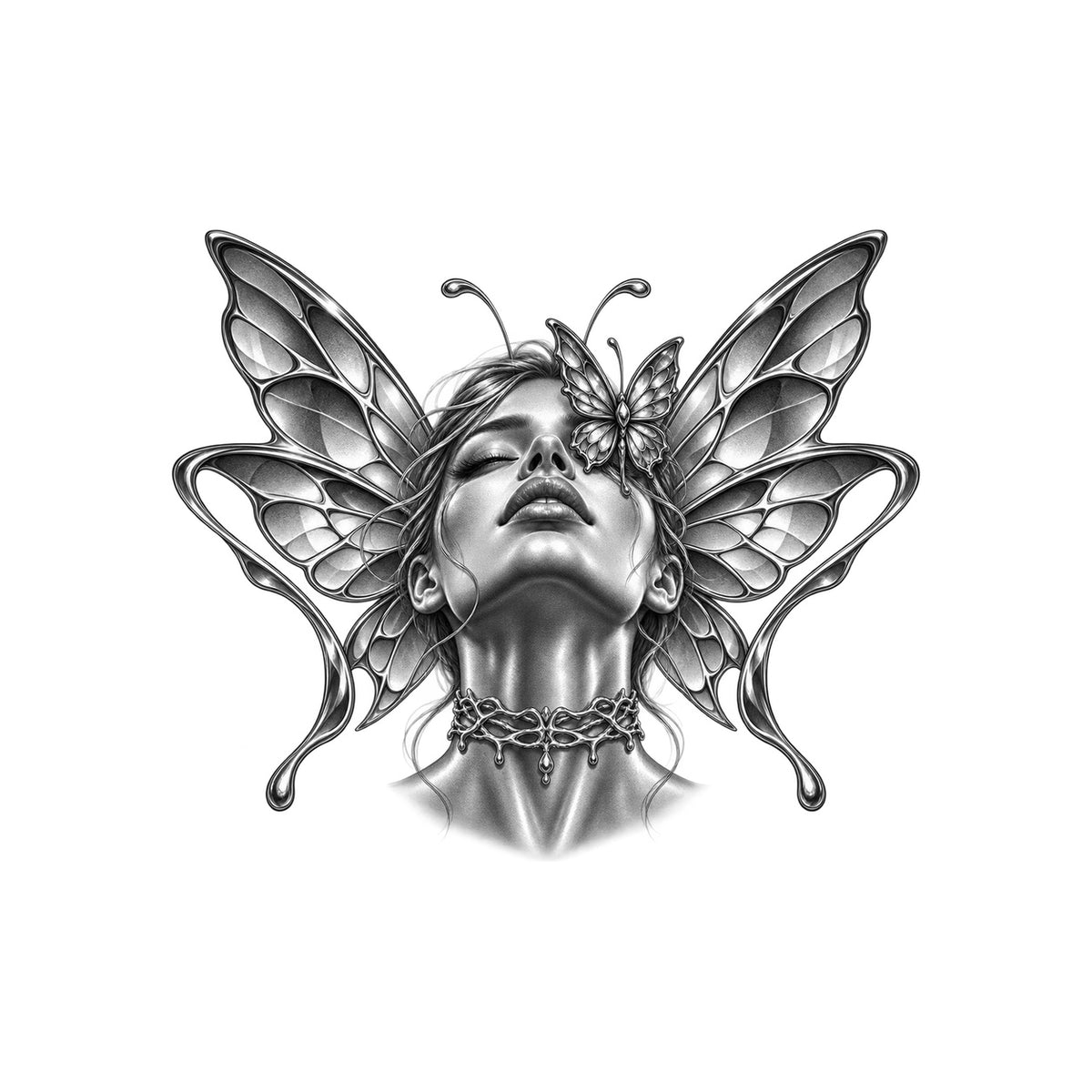 Ascending Wing Crown Temporary Tattoo