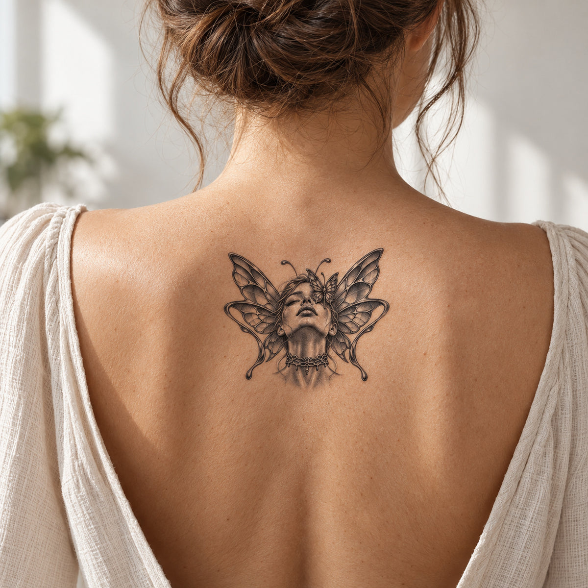 Ascending Wing Crown Temporary Tattoo