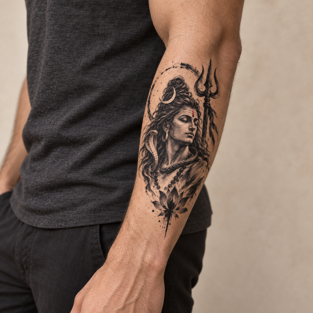 Shiva Temporary Tattoo – Spiritual Body Art Design