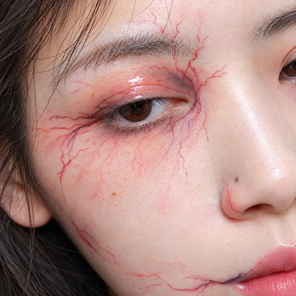 Purple Veins and Cracked Makeup Temporary Tattoo