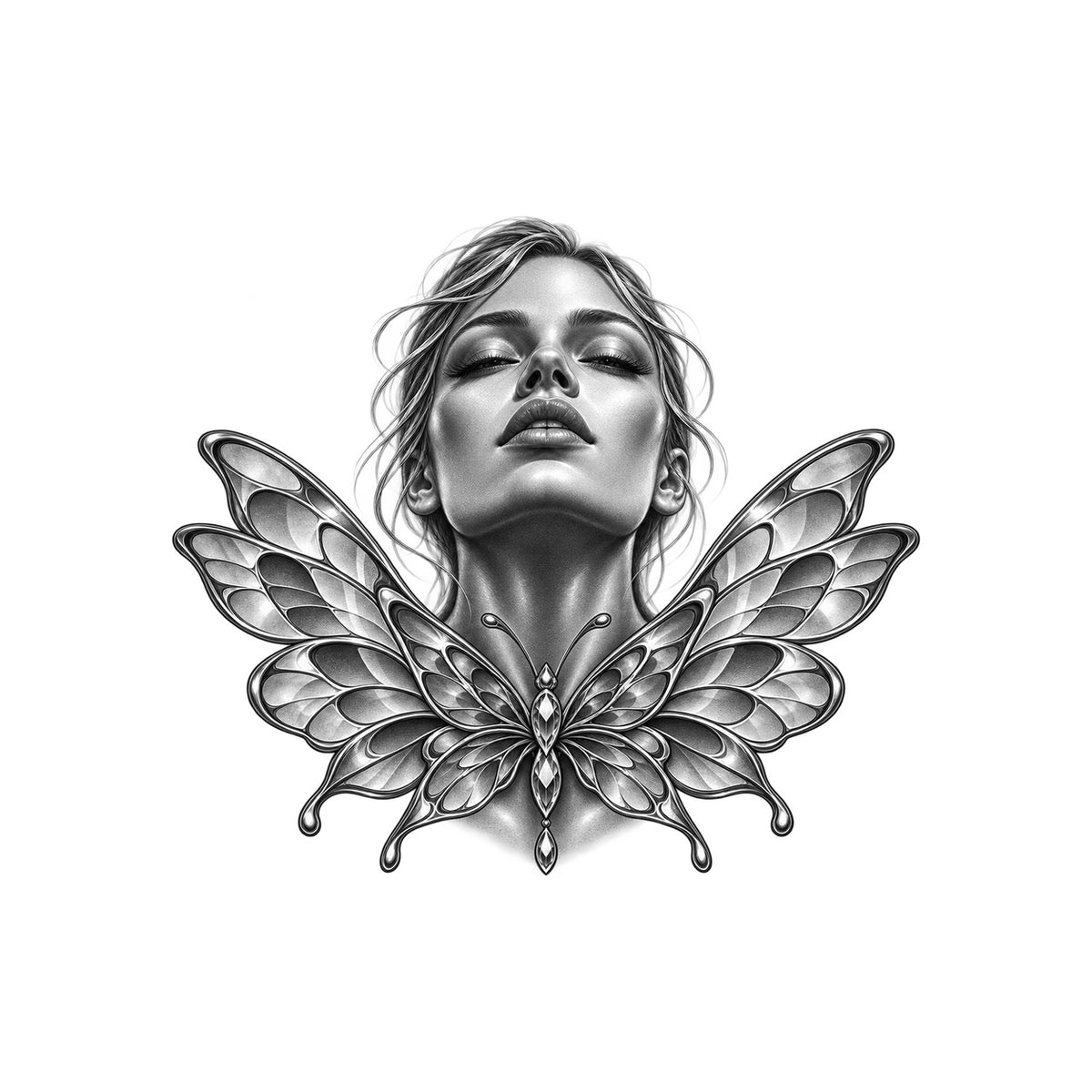 Butterfly Collar Temporary Tattoo