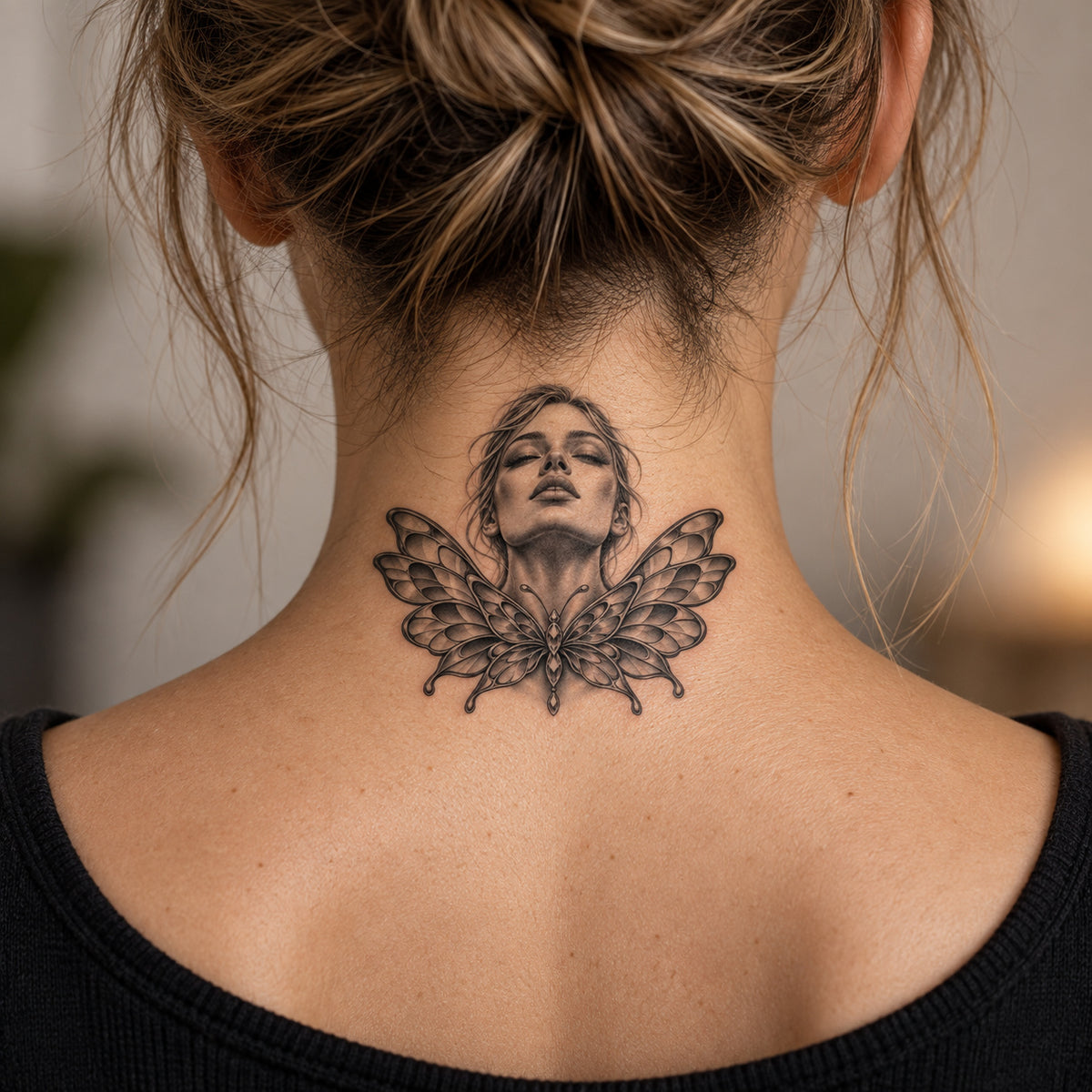 Butterfly Collar Temporary Tattoo