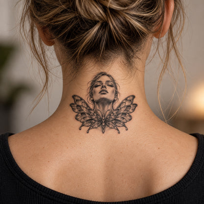 Butterfly Collar Temporary Tattoo