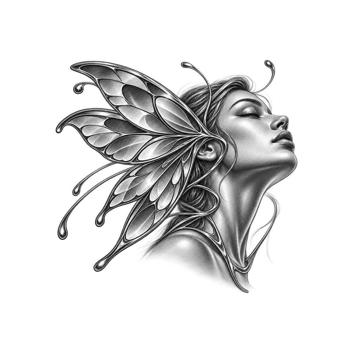 Side Wing Sweep Temporary Tattoo