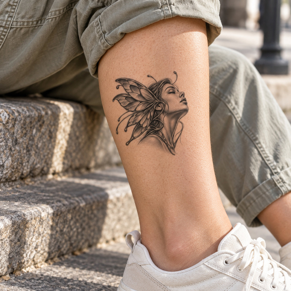 Side Wing Sweep Temporary Tattoo