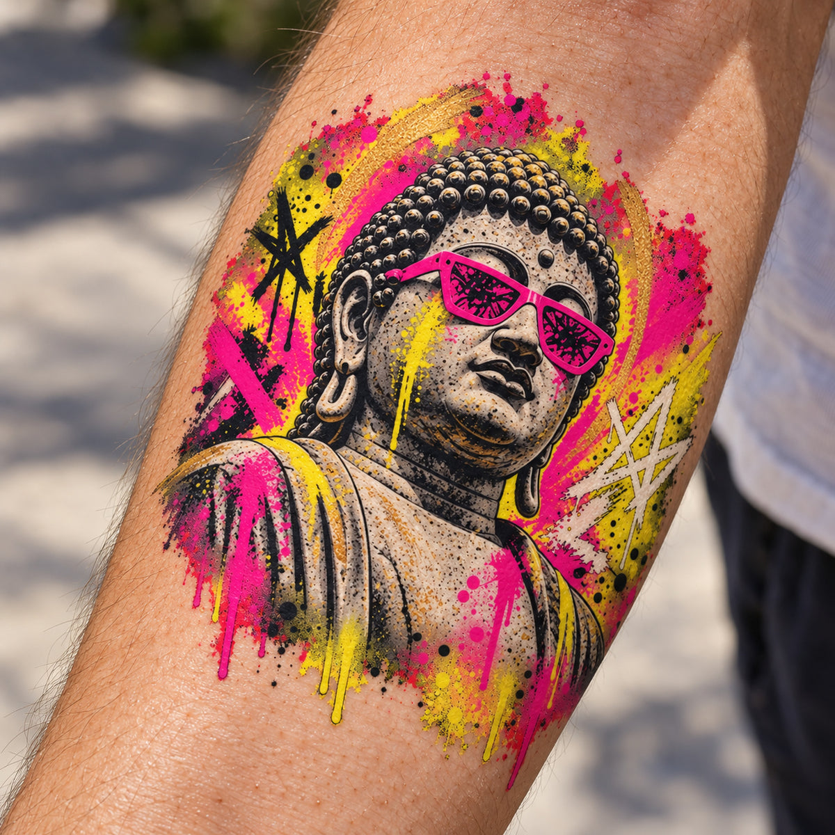 Buddha Temporary Tattoo – Serene Spiritual Art