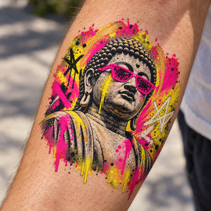 Buddha Temporary Tattoo – Serene Spiritual Art