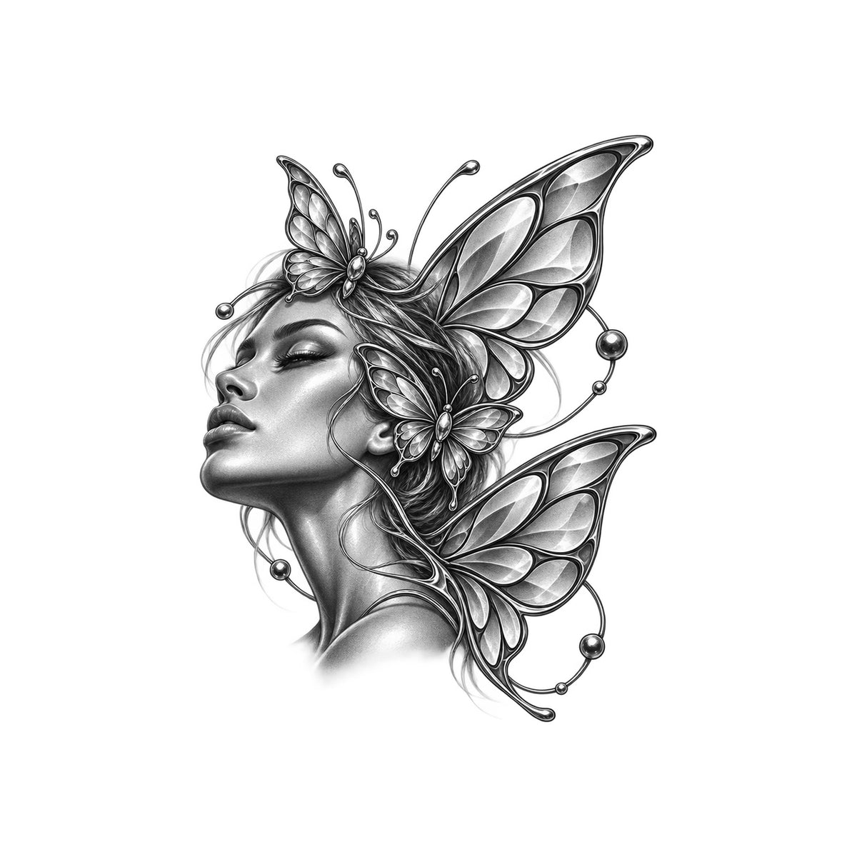 Orbiting Butterflies Temporary Tattoo