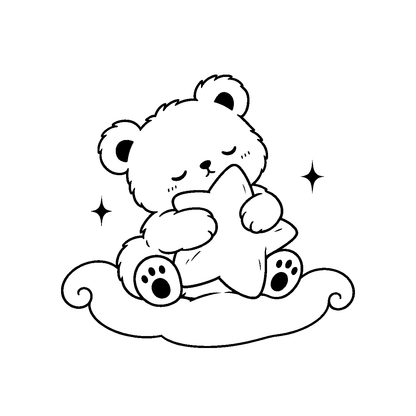 Sleepy Star Bear Temporary Tattoo | Superink Lab