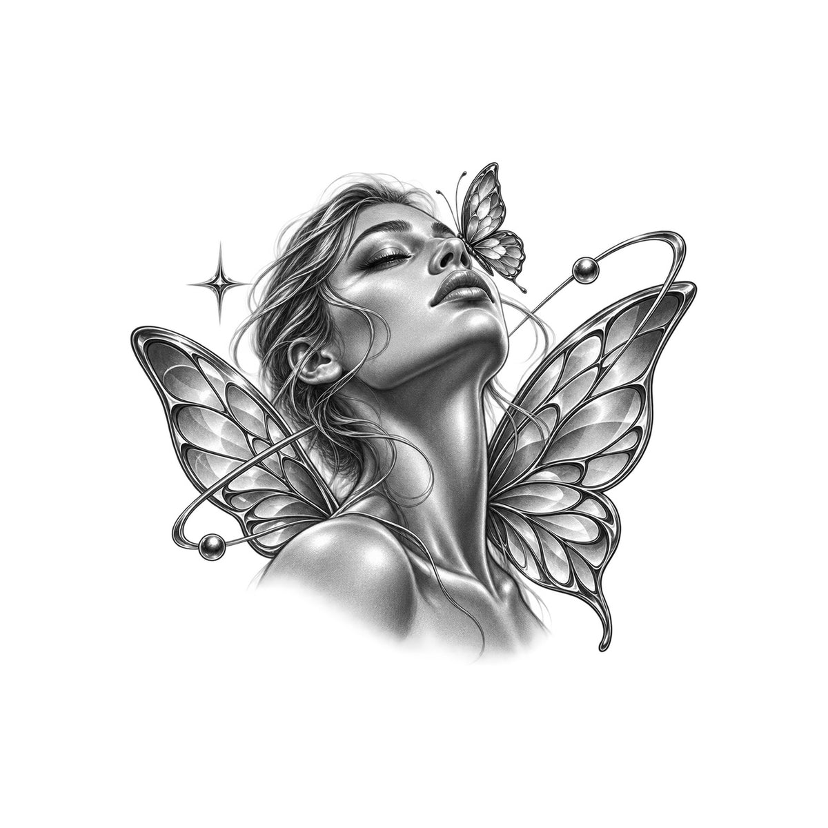 Starlit Orbit Bust Temporary Tattoo
