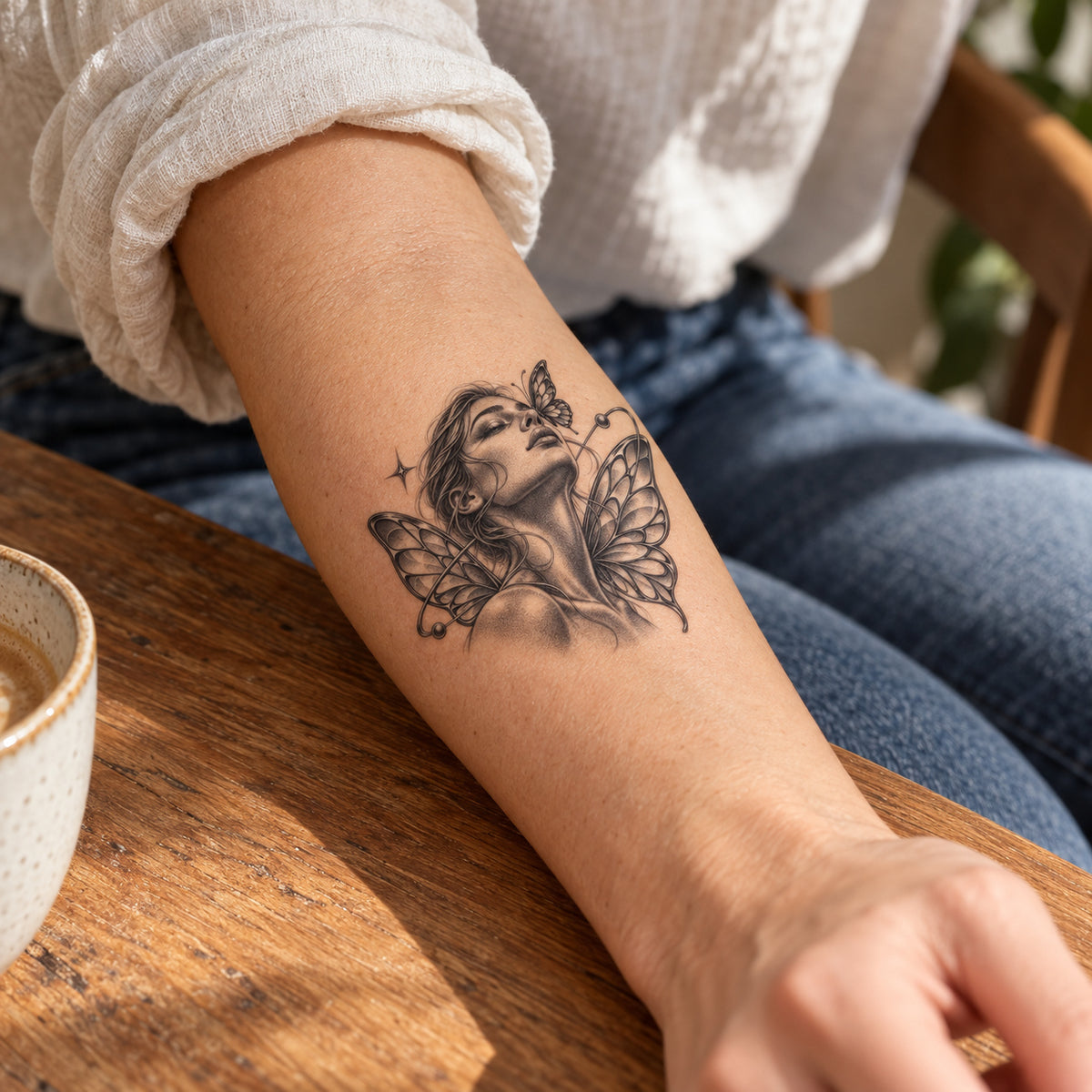 Starlit Orbit Bust Temporary Tattoo