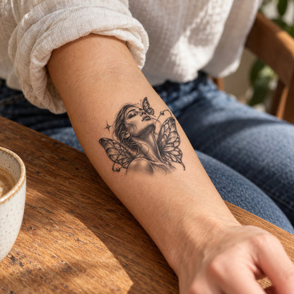 Starlit Orbit Bust Temporary Tattoo