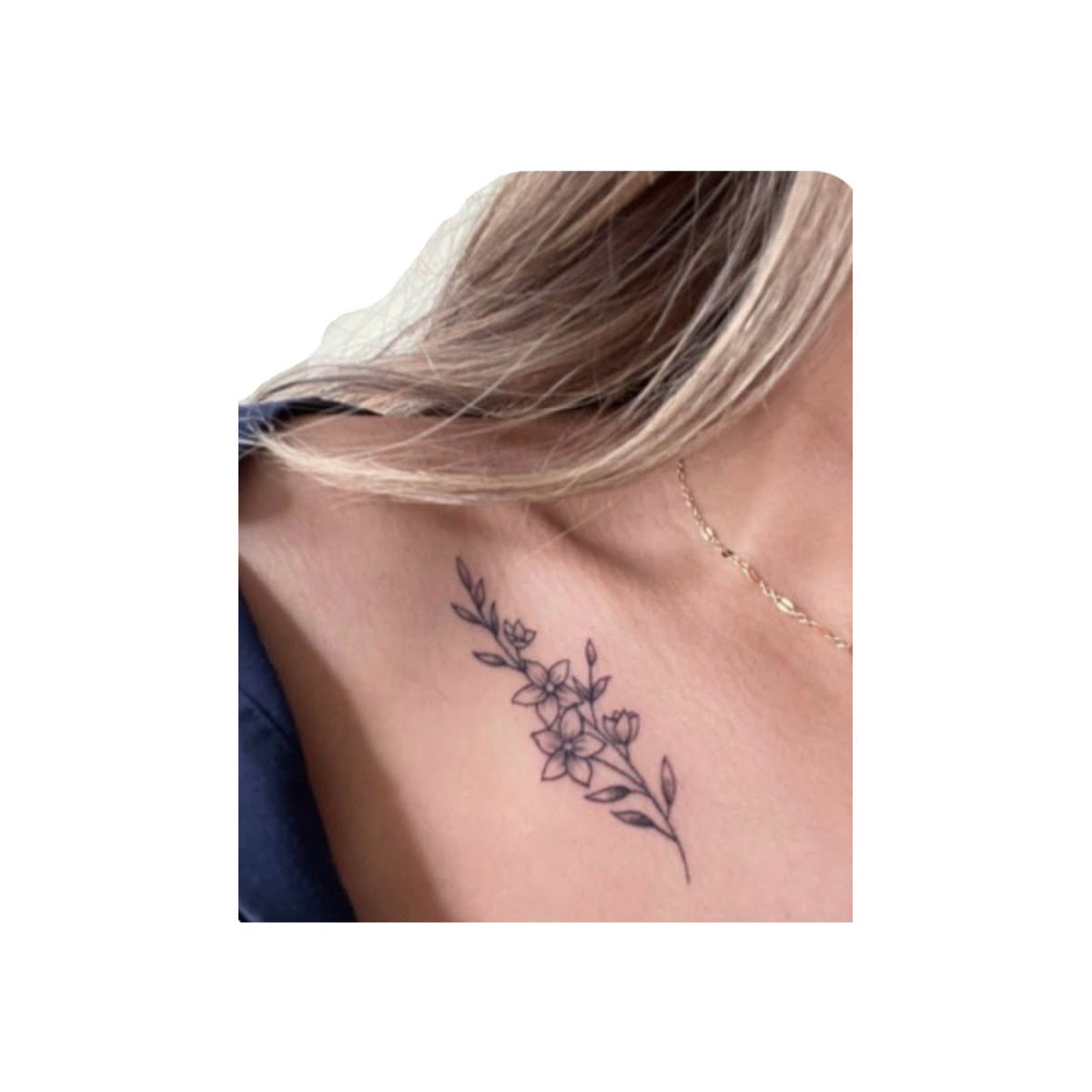 Delicate Shoulder Flowers Temporary Tattoo