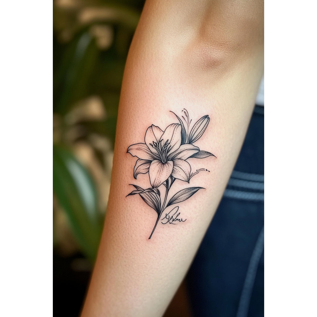 Botanical Flower Temporary Tattoo