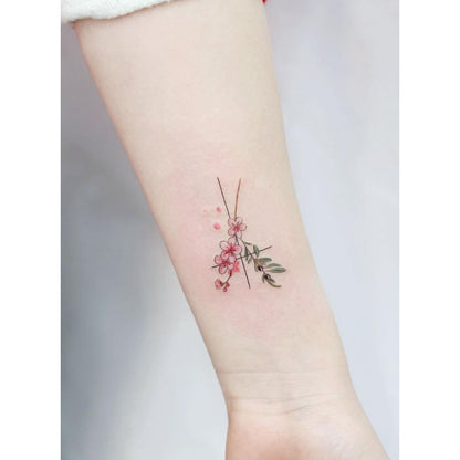 Tiny Flower Sprig Temporary Tattoo