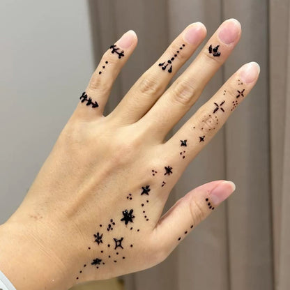 Finger Stars Temporary Tattoo