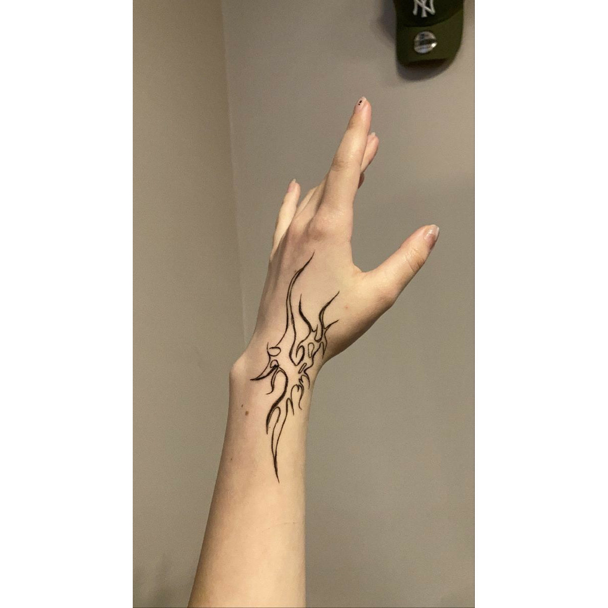 Hand Floral Symbols Temporary Tattoo