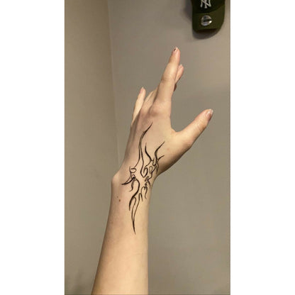 Hand Floral Symbols Temporary Tattoo