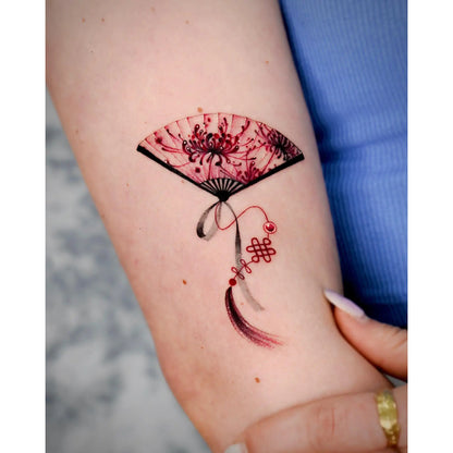 Japanese Fan Temporary Tattoo Design