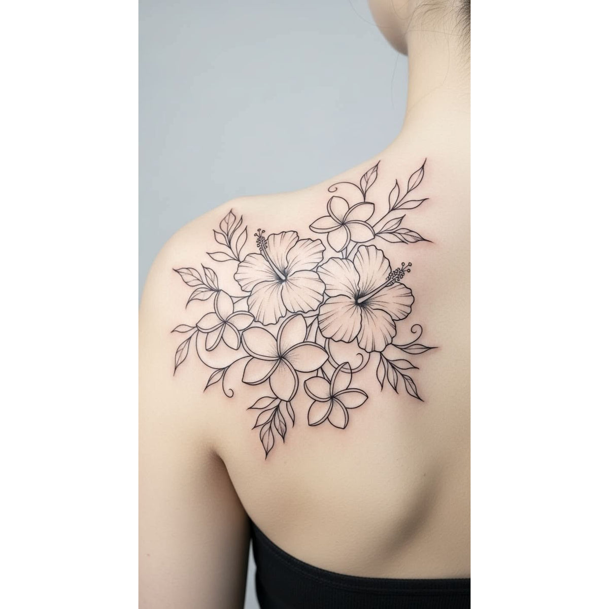 Shoulder Flowers Temporary Tattoo – Floral Arm & Shoulder Art