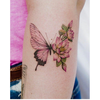 Colorful Flower Temporary Tattoo