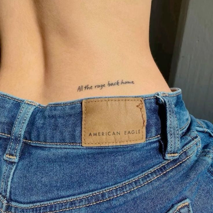 Lower Back Script Temporary Tattoo