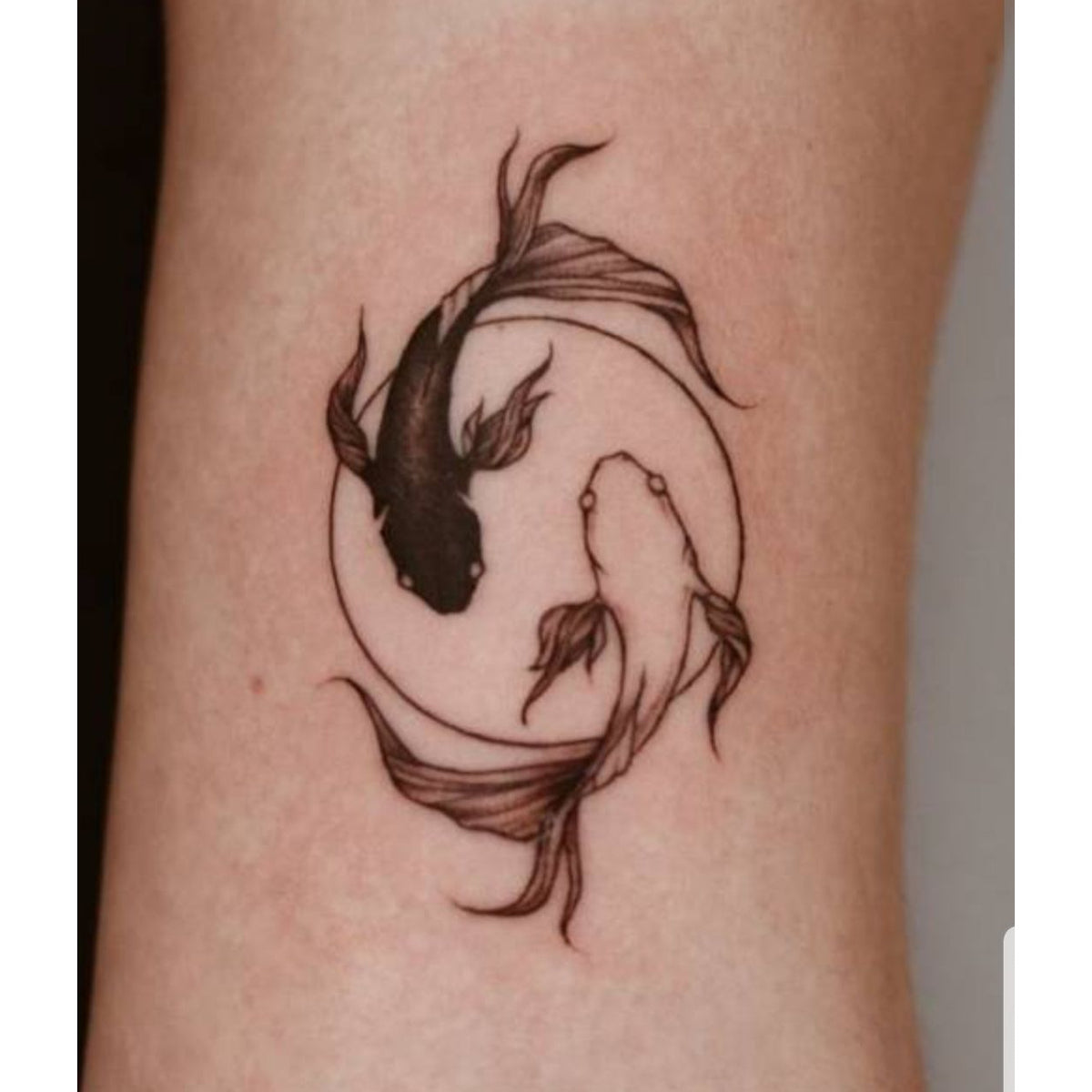 Twin Dragon Spiral Temporary Tattoo
