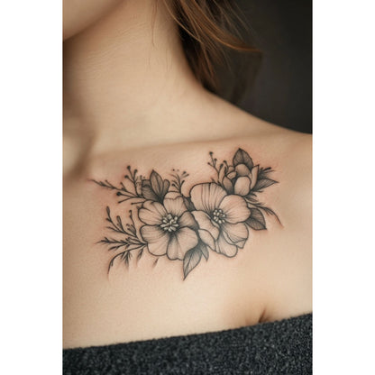 Shoulder Flower Temporary Tattoo