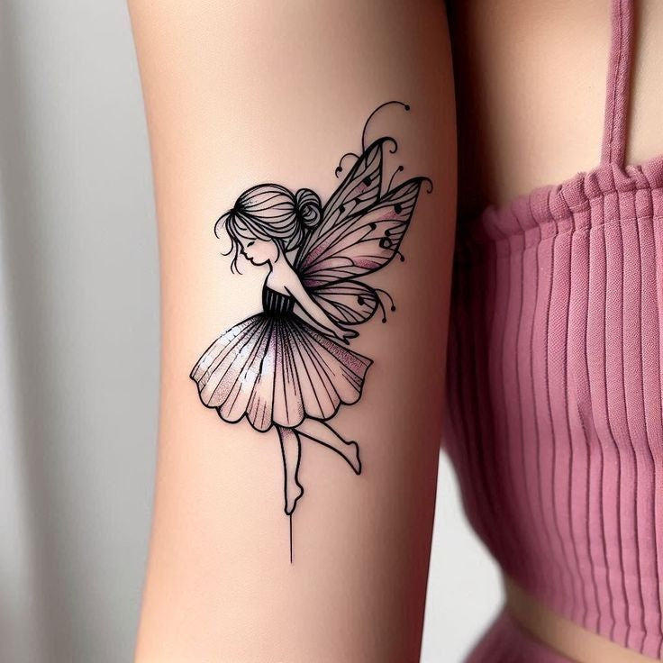 Shoulder Floral Sprig Temporary Tattoo