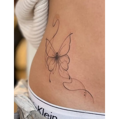 Minimal Butterfly Temporary Tattoo