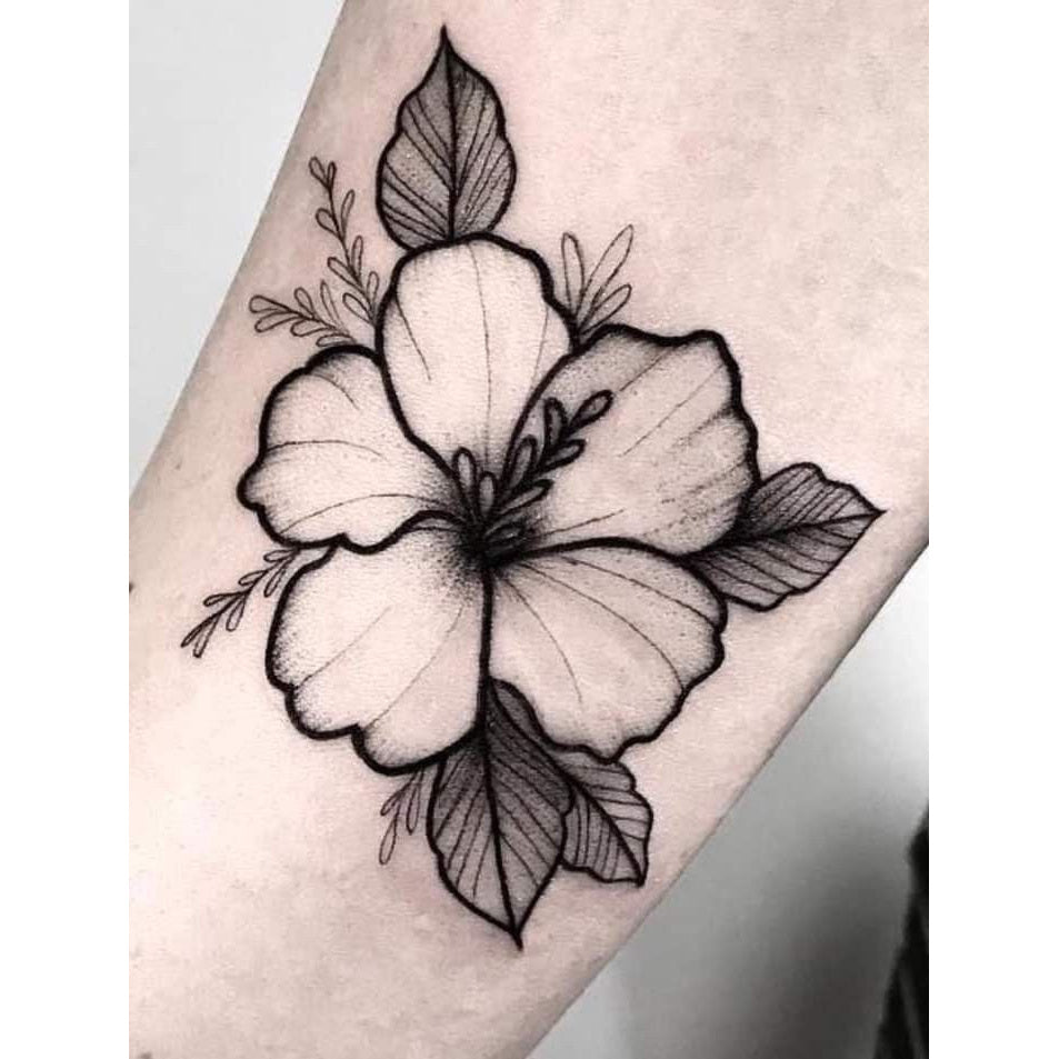 Hibiscus Blossom Temporary Tattoo