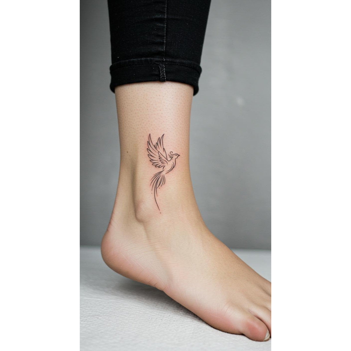 Floral Ankle Sprig Temporary Tattoo