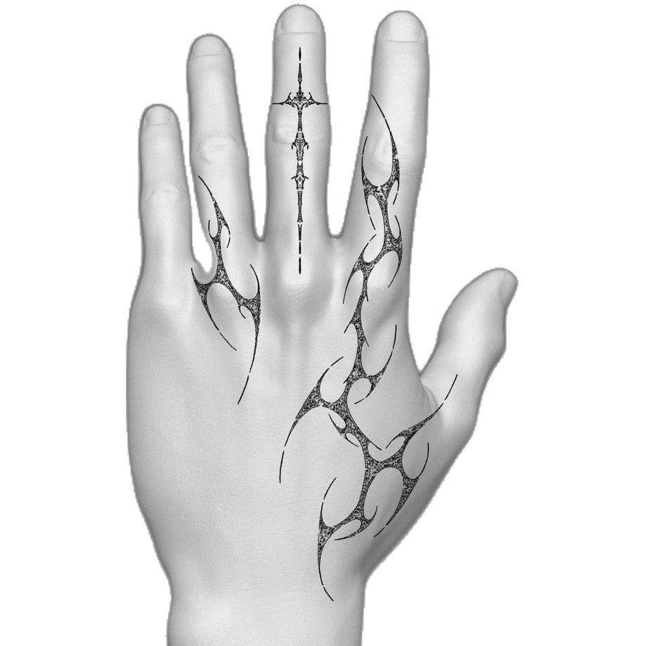 Branch Hand Outline Temporary Tattoo