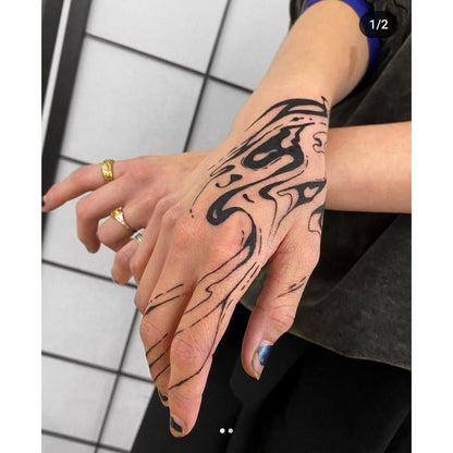 Flame Hand Temporary Tattoo