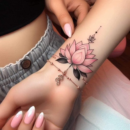 Rose and Butterfly Temporary Tattoo