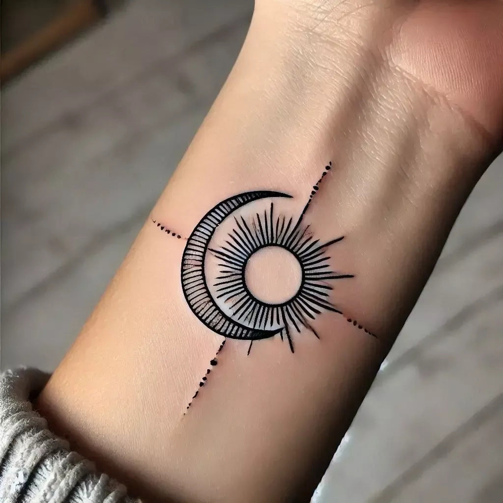 Eclipse Sun Temporary Tattoo