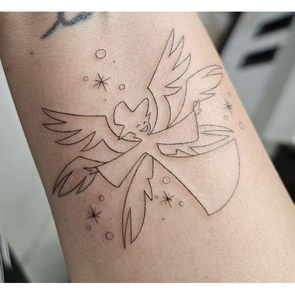 Dove and Cross Temporary Tattoo