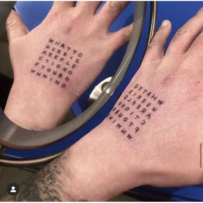 Hand Lettering Temporary Tattoo