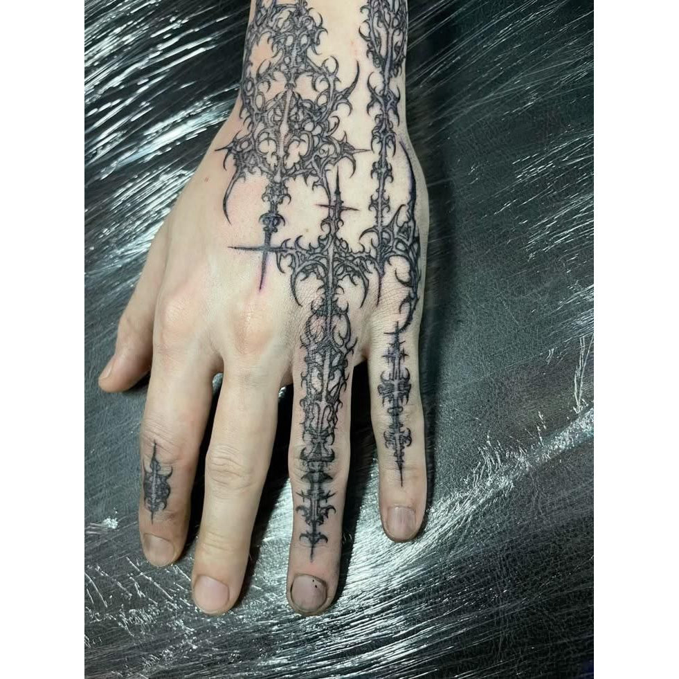 Ornamental Hand Temporary Tattoo