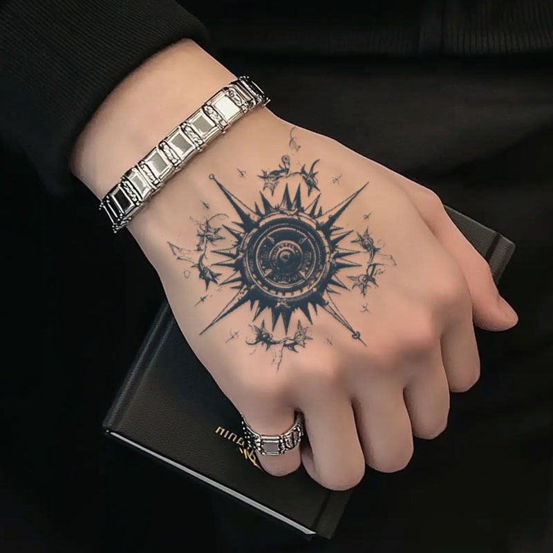 Sun Compass Hand Temporary Tattoo