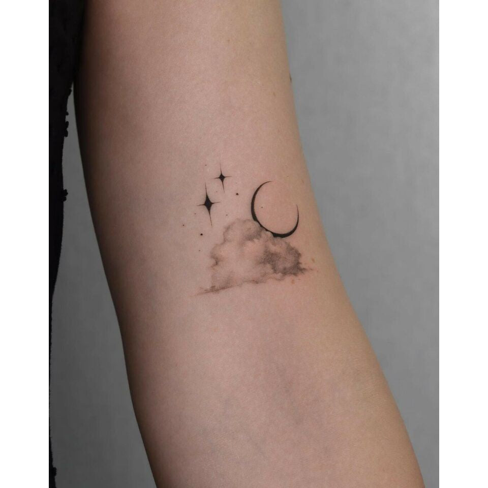 Crescent Moon Temporary Tattoo